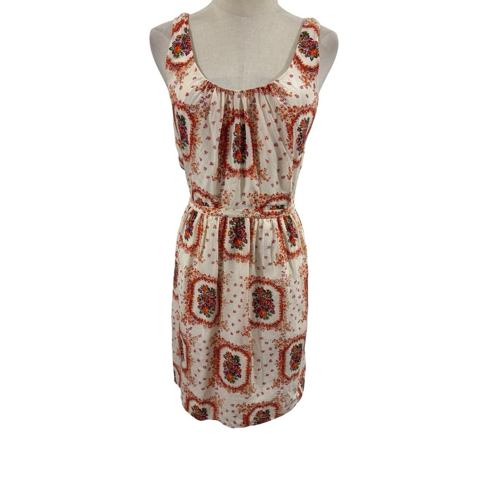 Madewell Floral Print Dress - Cream and Red